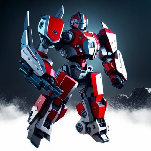 Epic Mecha Robot in Hyperspace: Sci-Fi Anime Style