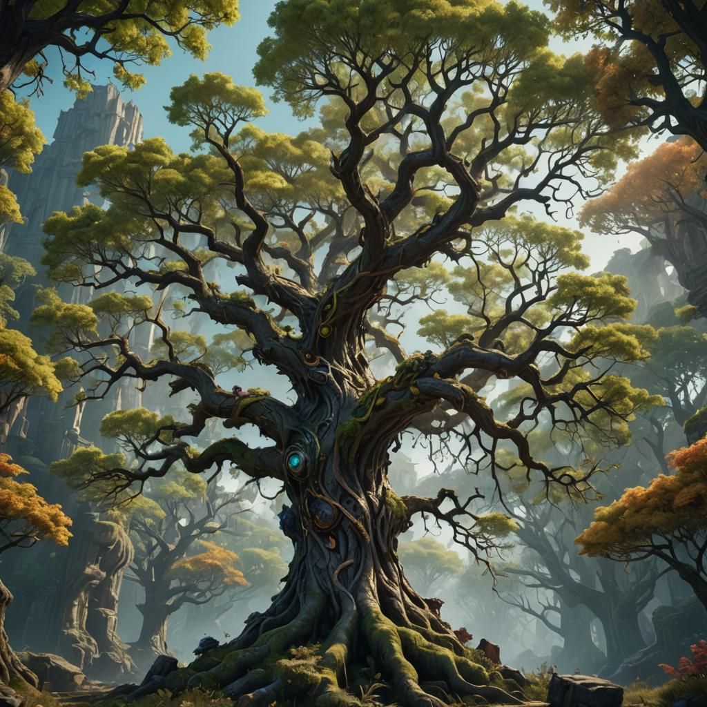 Fantastical Tree in Detailed Matte Painting