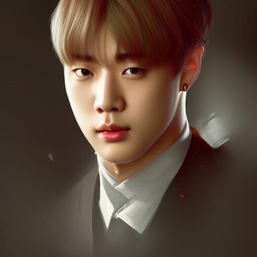Kim Taehyung Portrait in Hyperdetailed Style