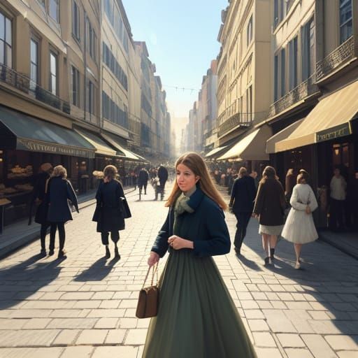 Bustling City Street in Soft Focus