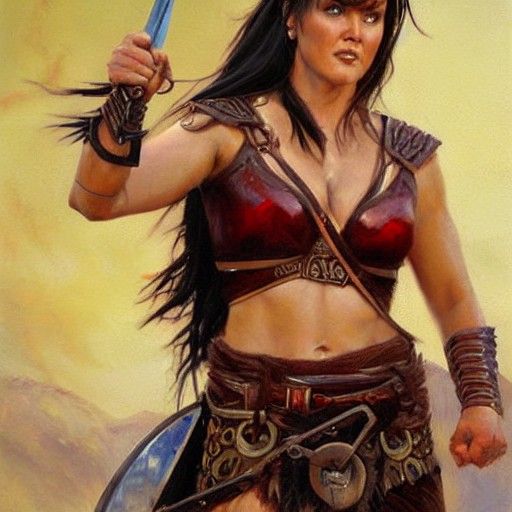 Xena Warrior Princess in Oil Painting Style