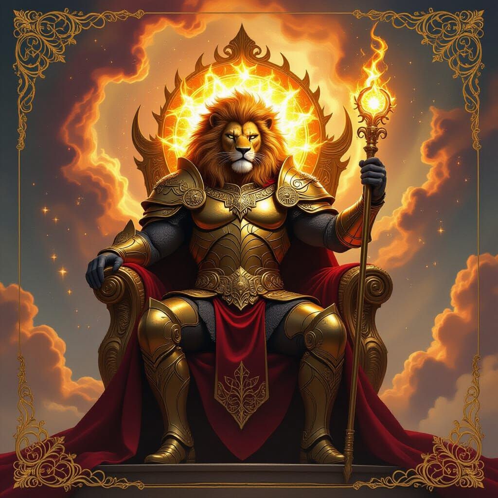 Leo Zodiac Warrior King Digital Painting