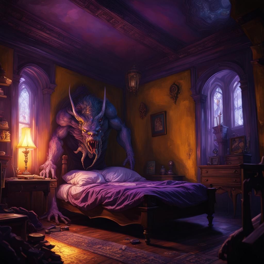 Monster Under Bed: Dark Fantasy Concept Art
