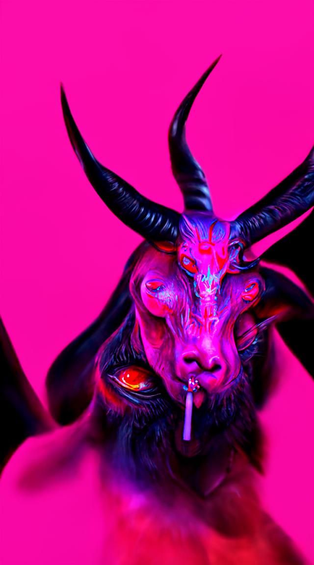 Detailed Digital Illustration of Baphomet in 8K