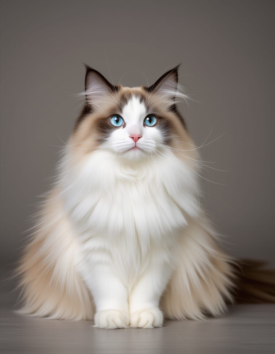 Beautiful Ragdoll Cat Sitting