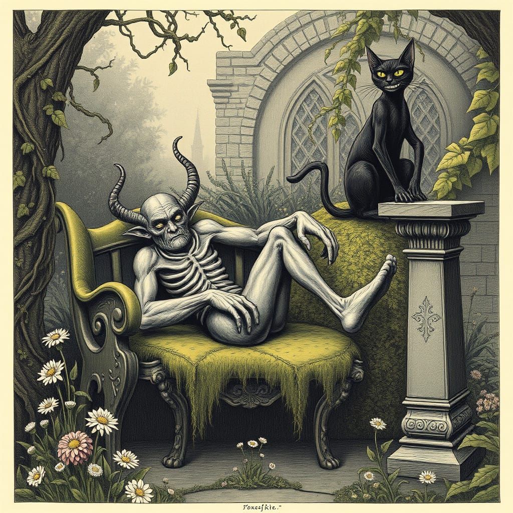 Ethereal Imp in Forgotten English Garden