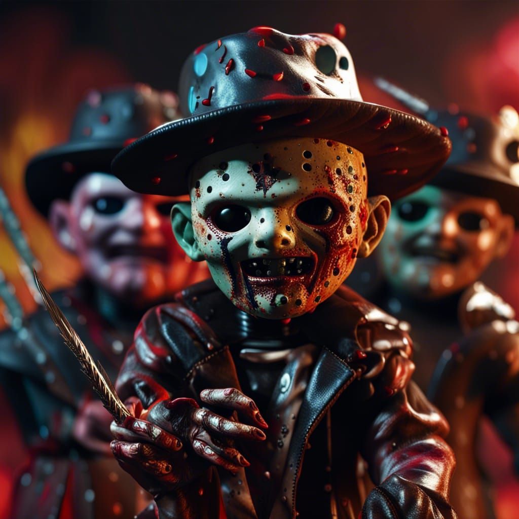 Stylized Babies as Horror Icons in Splash Art