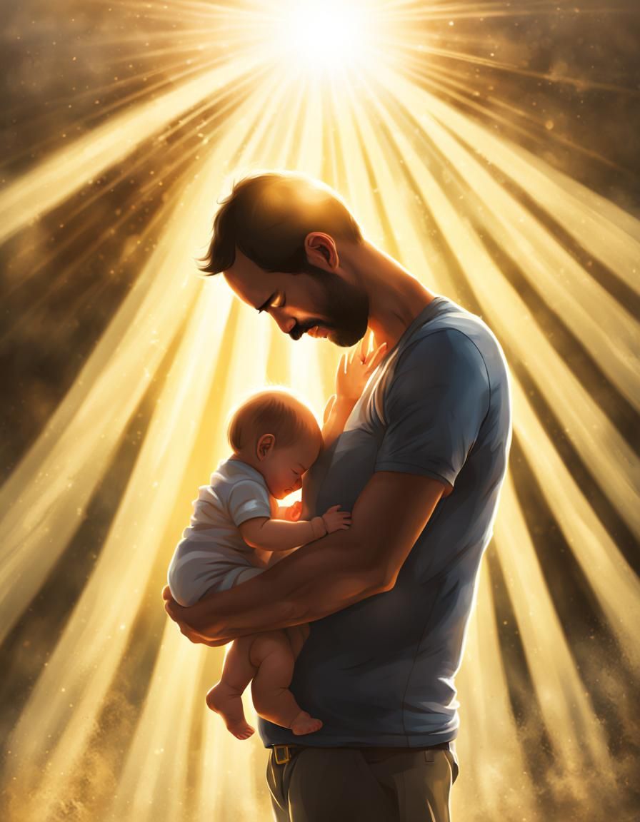 Emotional Fatherhood: A Touching Moment in Sunlight