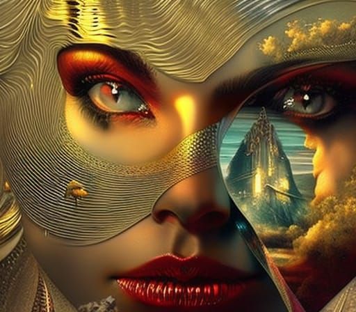 Broken Heart in Glass: Surreal Neosurrealism Portrait