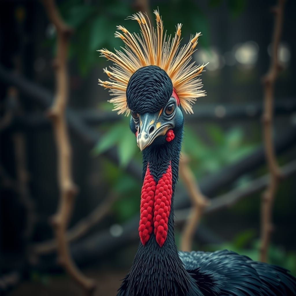 Hyperrealistic Cassowary Portrait in High Definition