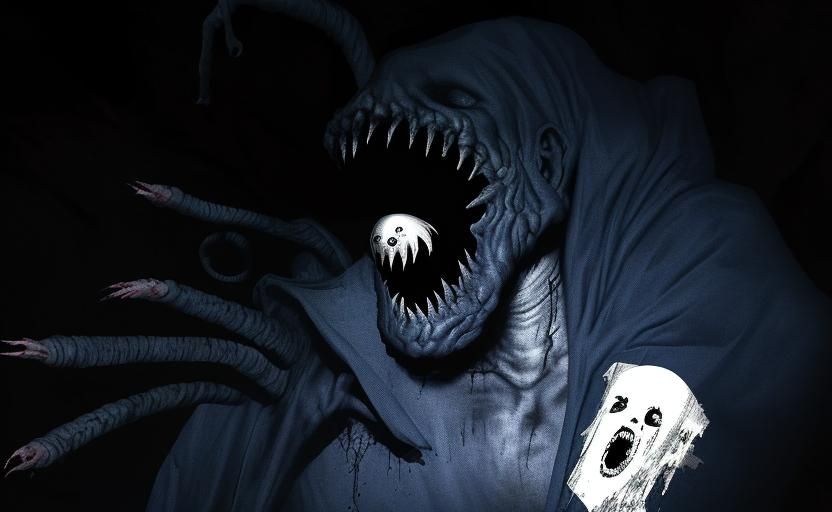 Grainy Analog Horror Monster Scene