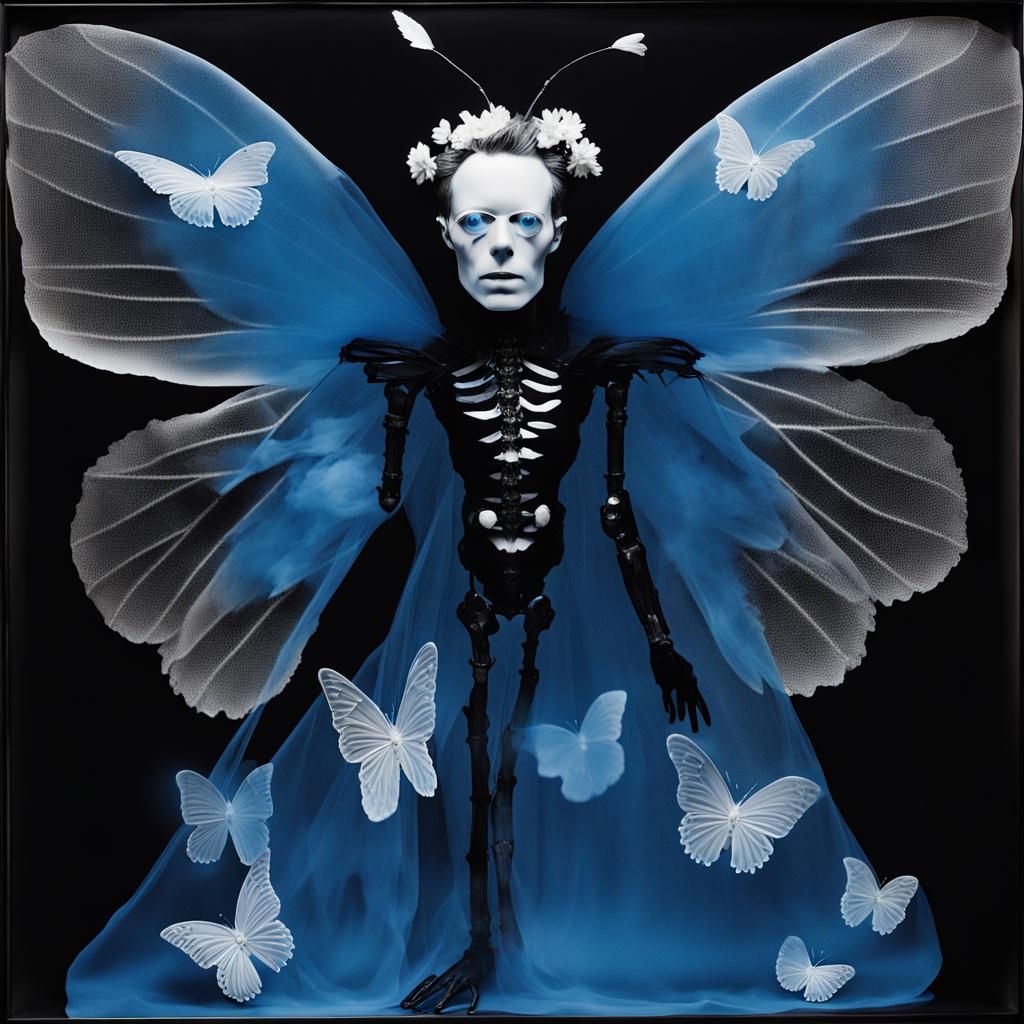 Blue Glass Fairy Photogram in Man Ray Style