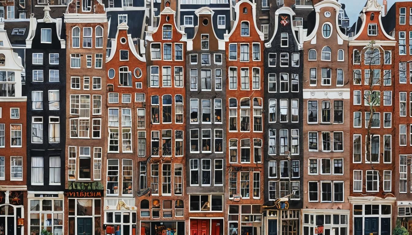 Hyperrealistic Amsterdam: A Maximalist Cityscape