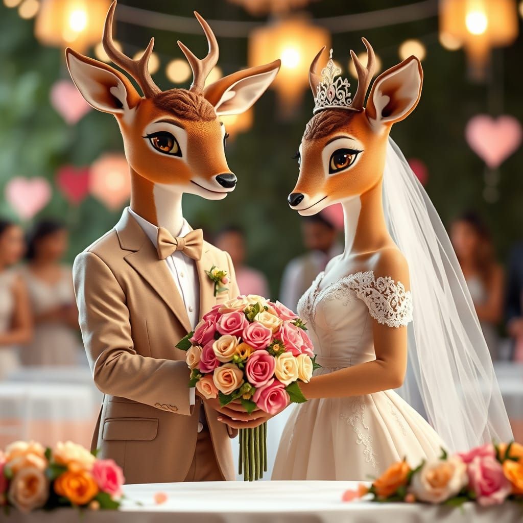 Romantic Deer Wedding in Pastel Hues