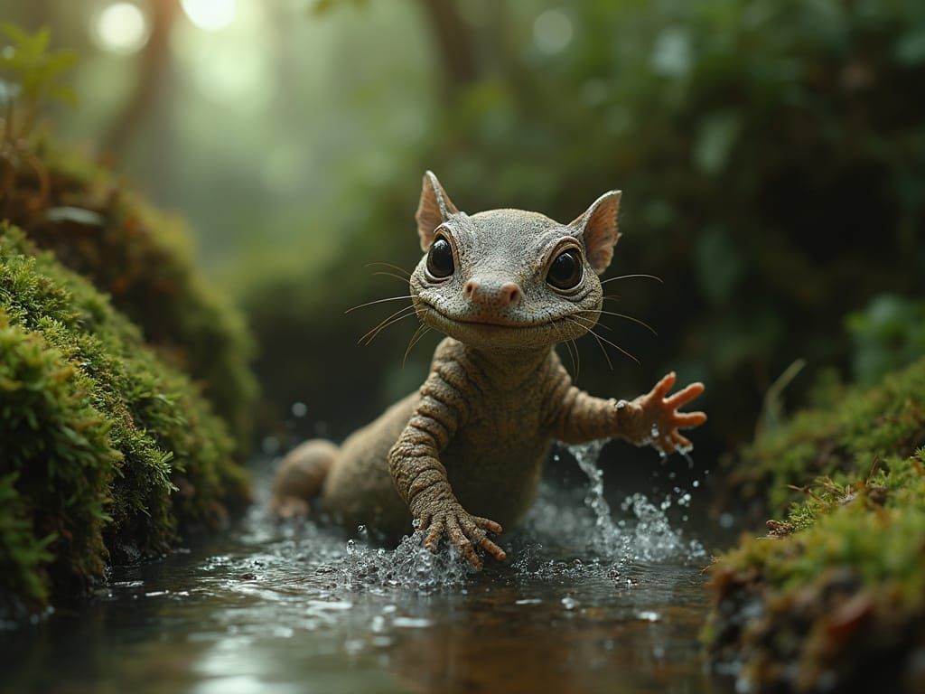 Mutated Forest Creature Emerges from the Shadows