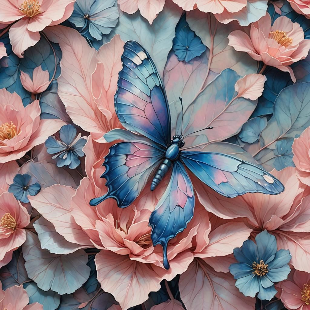 Macro Butterfly on Ballerina Pink Flower