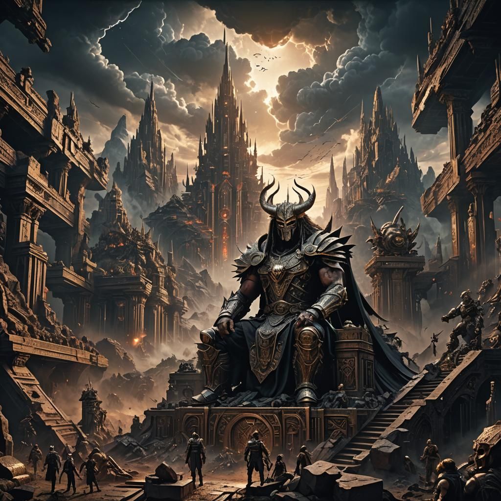 Epic Gods Forging Heavy Metal: Digital Matte Painting