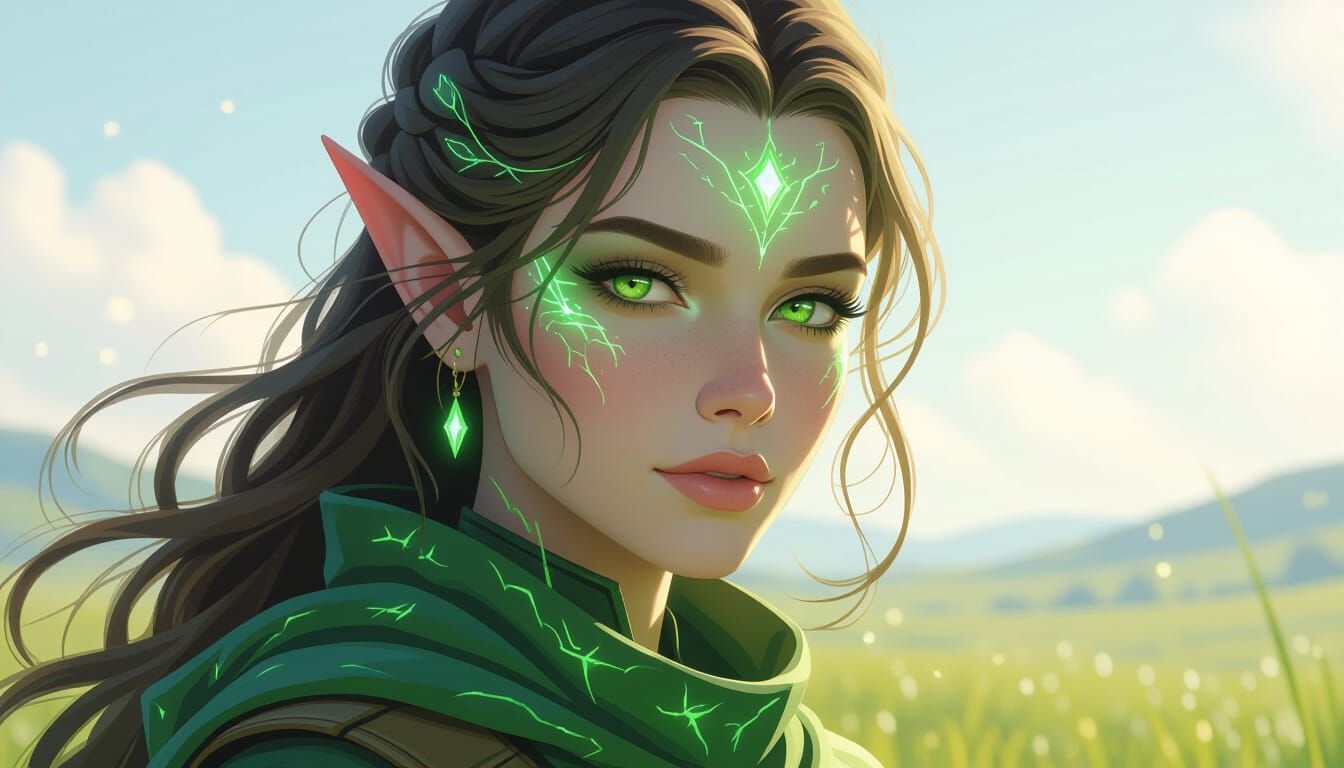 Virtual Ranger of Emerald Light in 2.5D Style