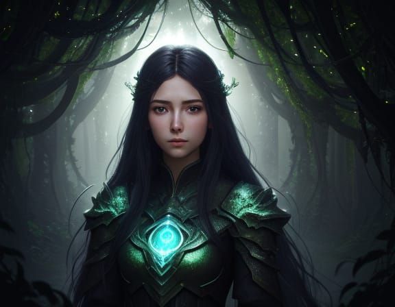 Ethereal Vines Trap Girl in Dreamlike Digital Painting