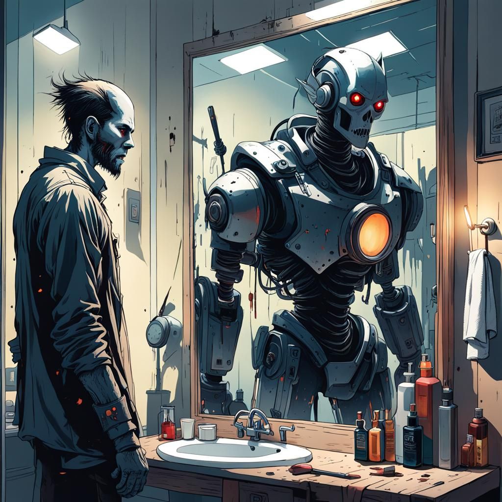 Eerily Tall Hitchhiker in Menacing Rain