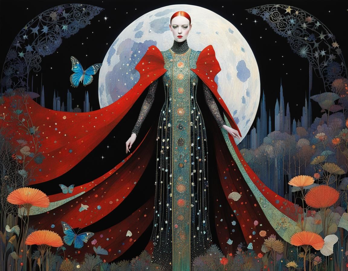 Ethereal Forest Enchantress in Celestial Splendor