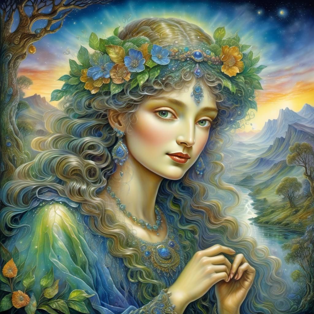 Ethereal Woman in a Mulberry Dreamscape