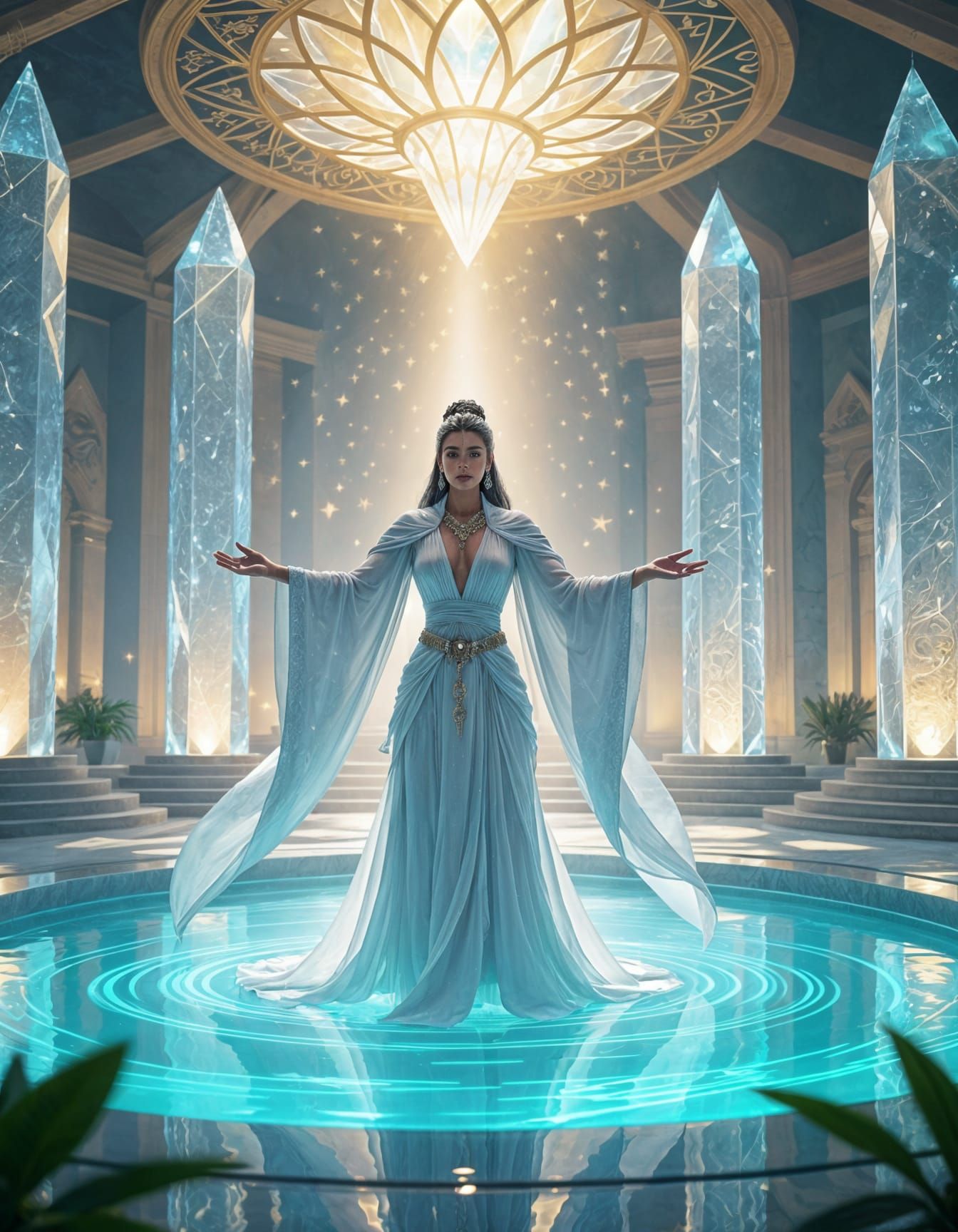 Lemurian Crystal Temple Sanctuary with Healing Light