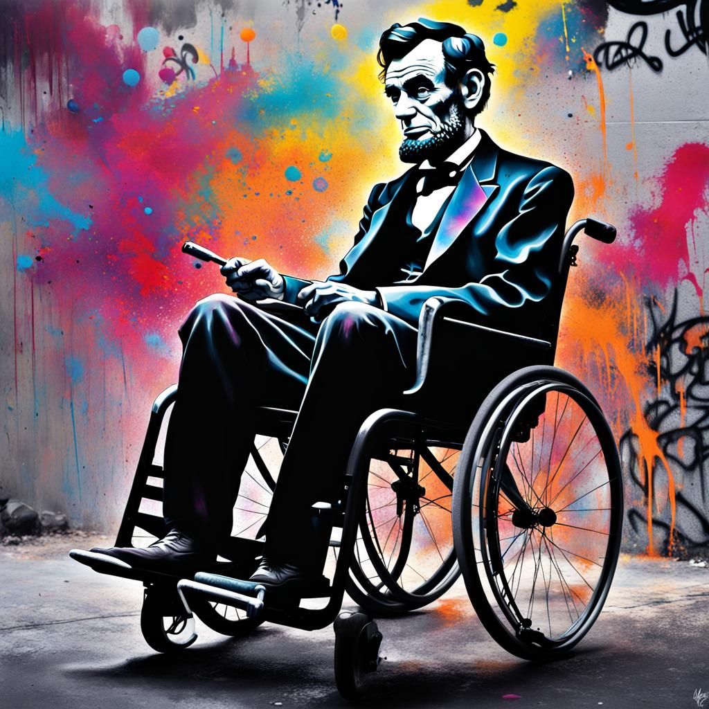Abraham Lincoln: Wheelchair Graffiti Sports Icon
