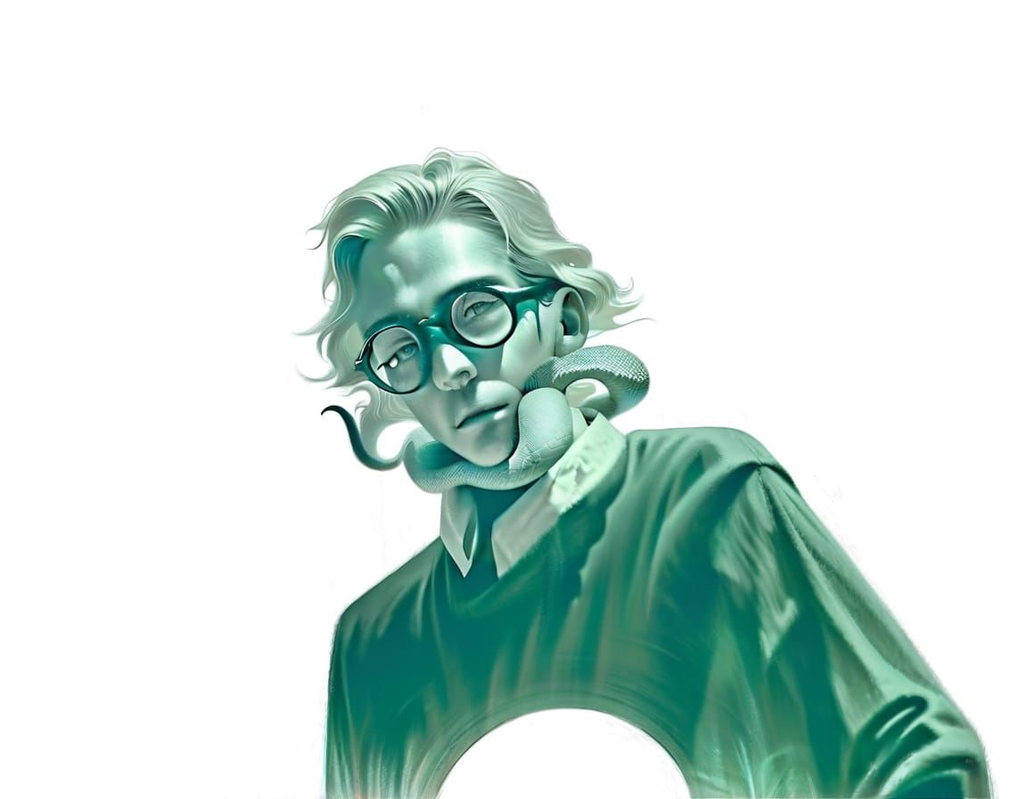 Medusa-like Woman with Snakes, Dramatic Fantasy Art