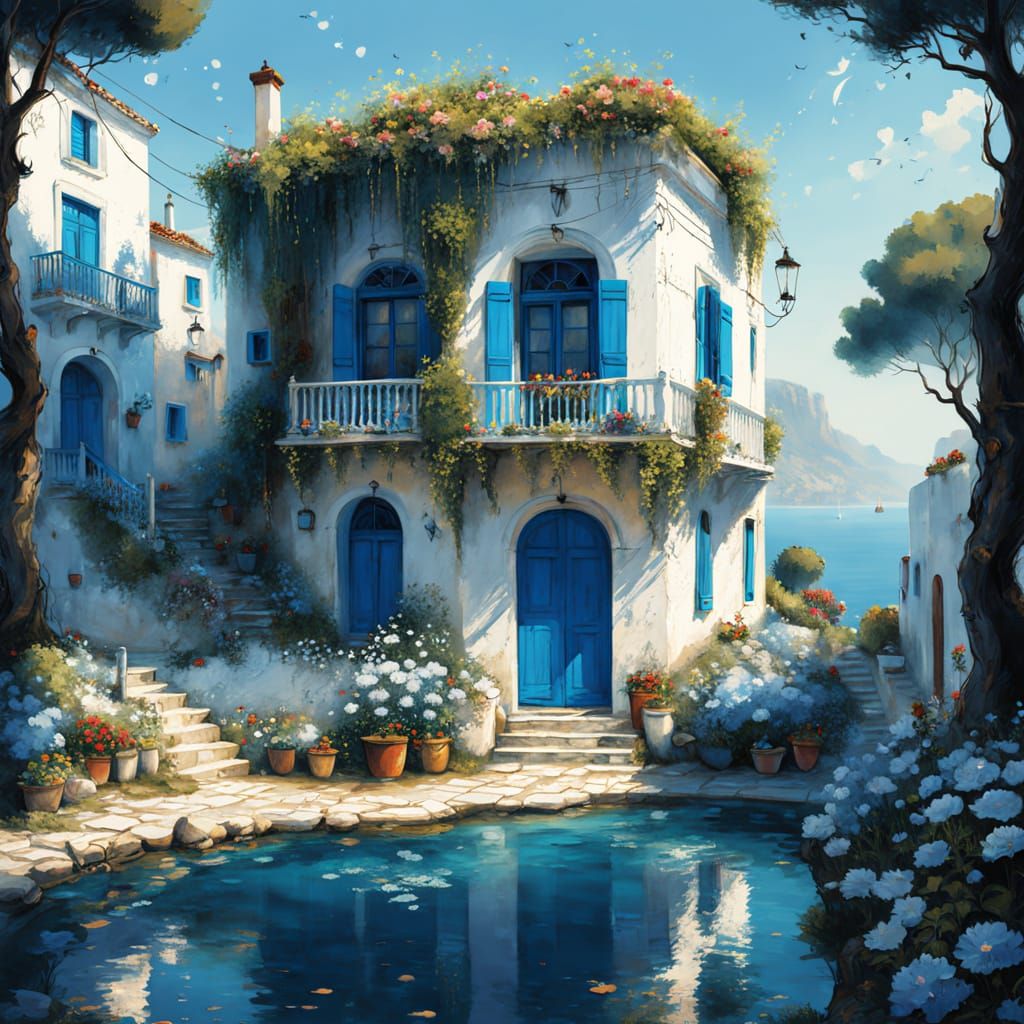 Idyllic Mediterranean Villa with Blue Pool