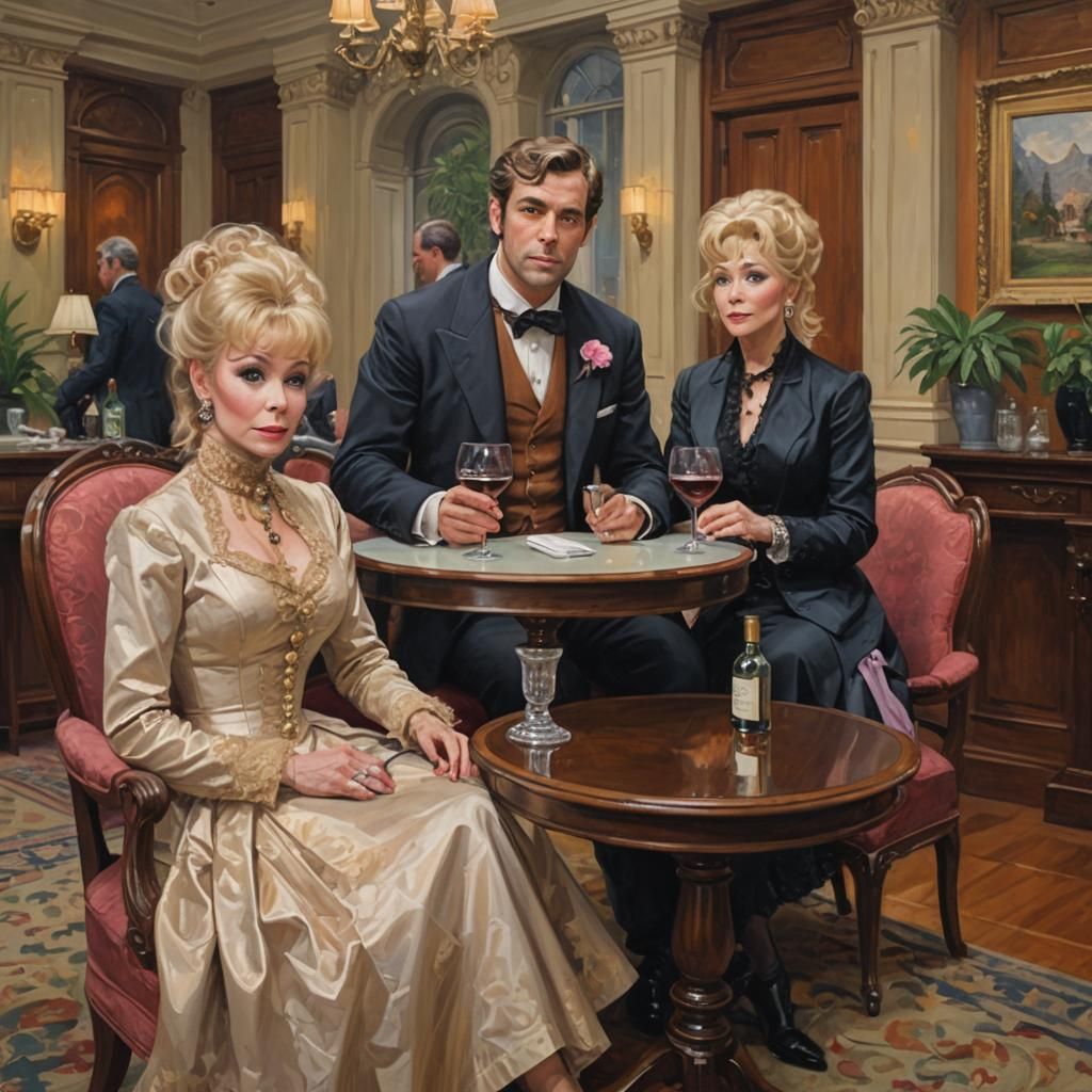 Paladin and Barbara Eden, Oil Painting Style