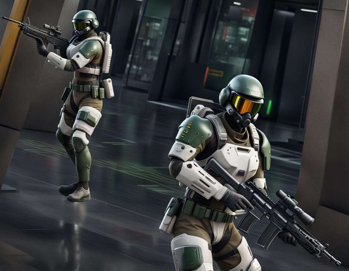 Futuristic Armored Soldier in Sci-Fi Concept Art