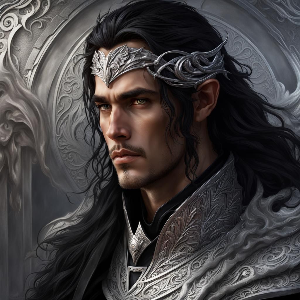 Half-Elf Portrait in Fantasy Art Style