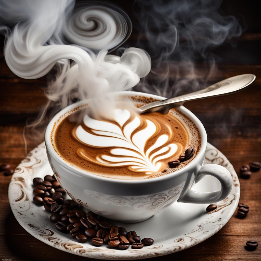 Coffee Steam Grandmother: A Detailed Matte Painting