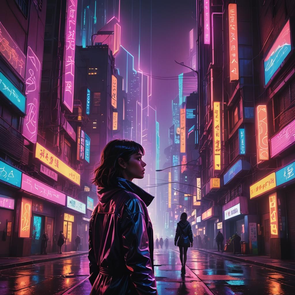 Neon Cityscape: Synthwave Retrofuturism in Cyberpunk Style