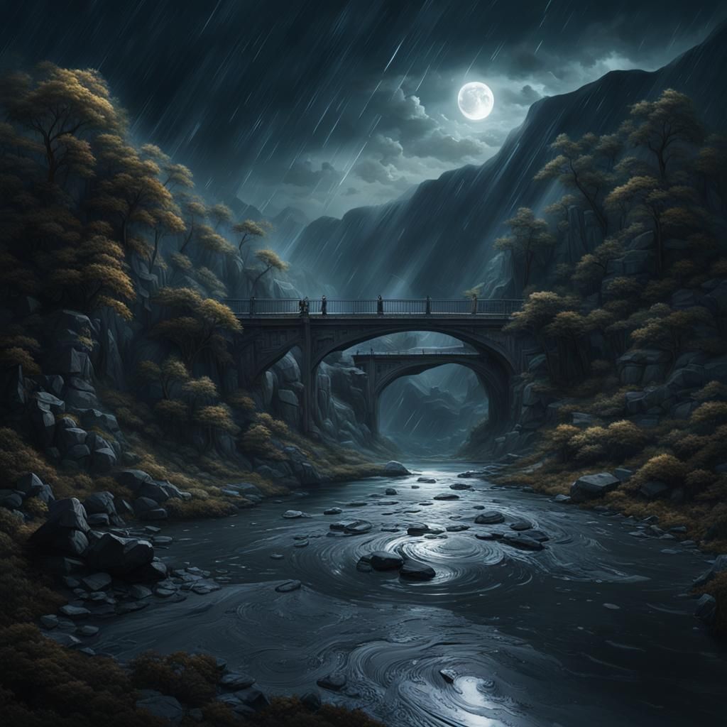 Epic Stream Hypnotizes Time: Digital Matte Painting