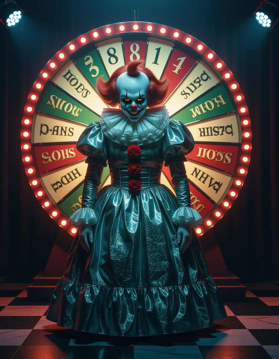 Sinister Clown on Wheel of Fortune Game Show