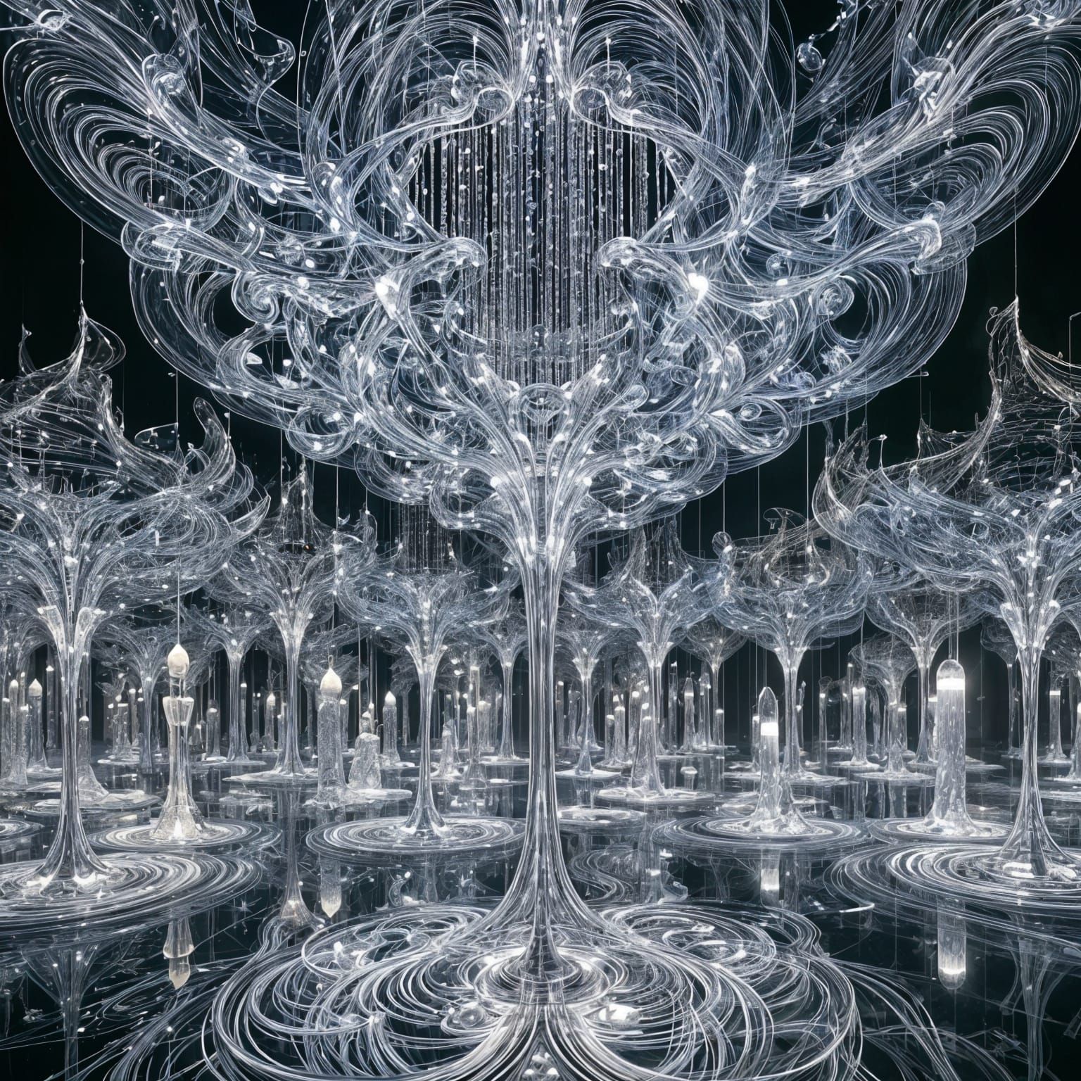Surreal Crystal Installation in Ethereal Light