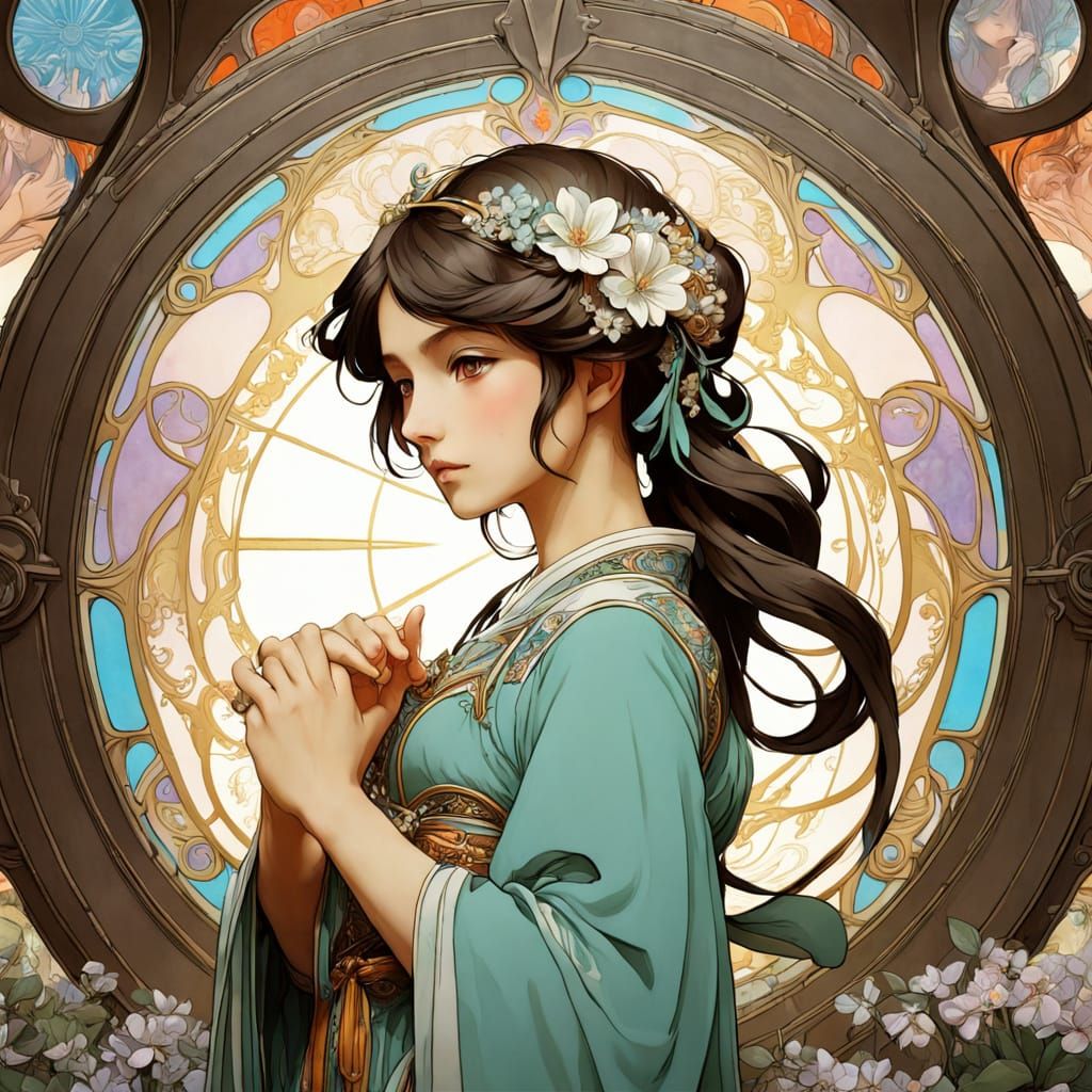 Enchanting Girl in Vibrant Colors, Inspired by Anime and Art...