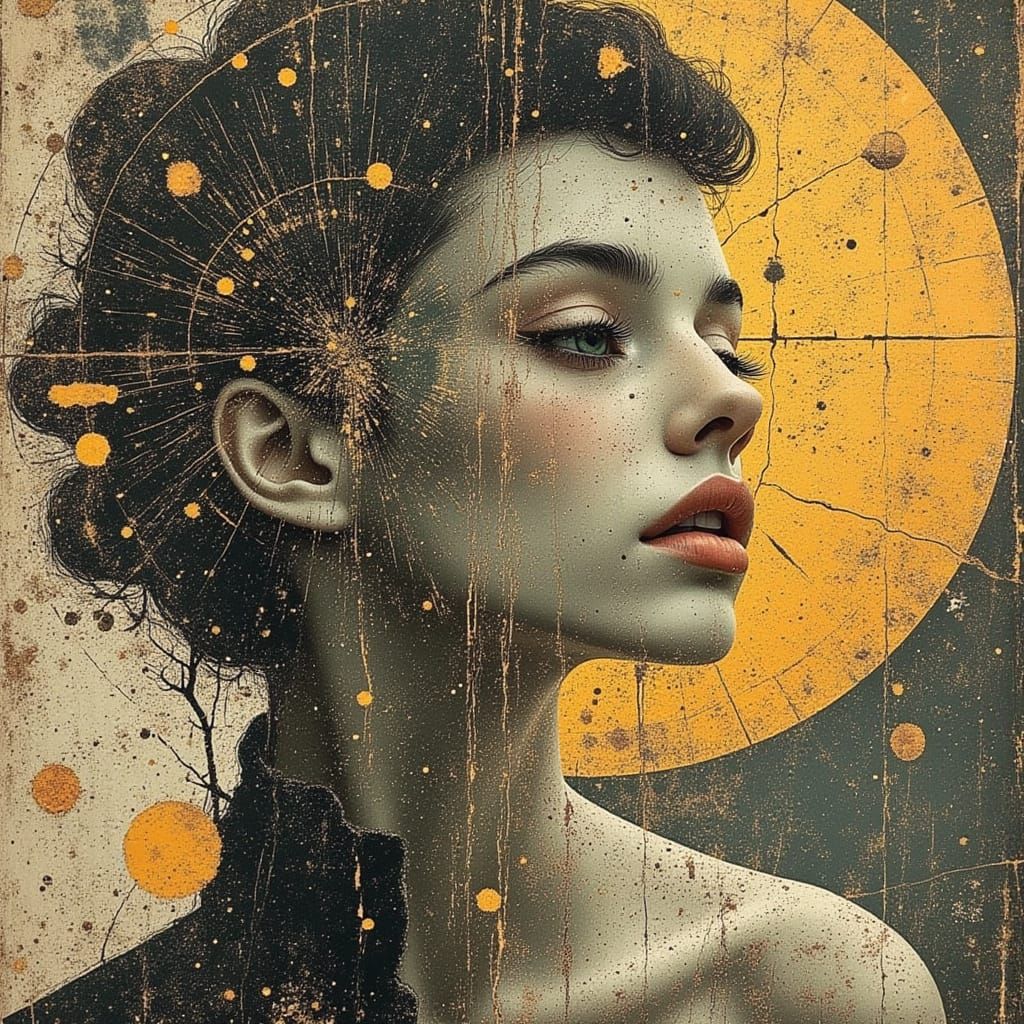 The Moon Falls: Icelandic Art Collage