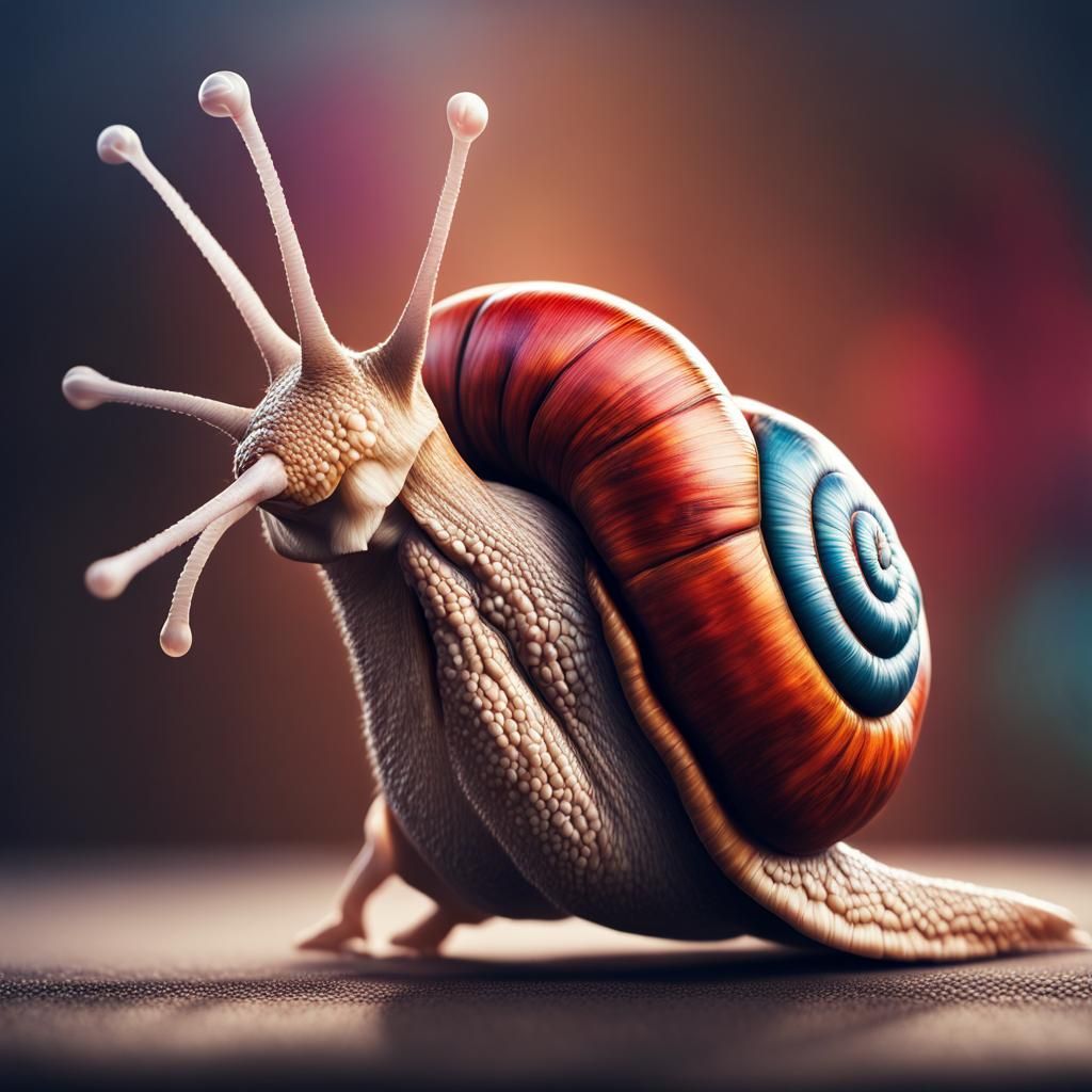 Muscular Snail Mouse Boxer in Pop Art Style