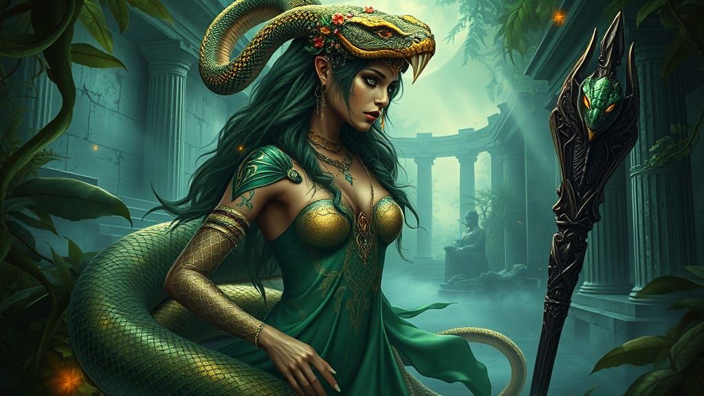 Serpent Queen: Divine Goddess in Jungle Temple