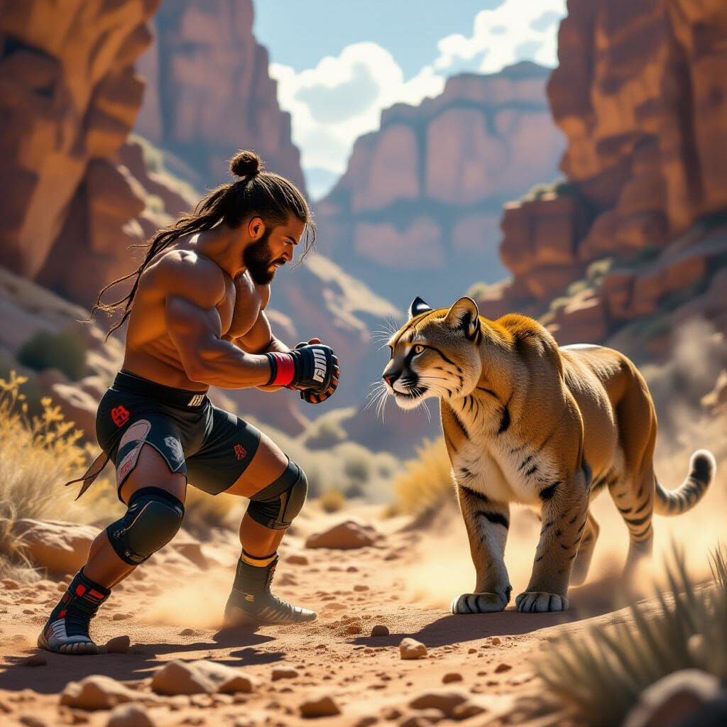 MMA Fighter Faces Mountain Lion in Sun-Drenched Canyon