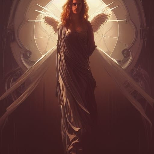 Angel of Death Portrait in Comic Book Art Style