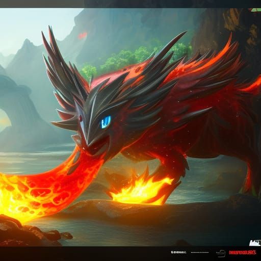 Epic Pokemon Water and Fire Concept Art