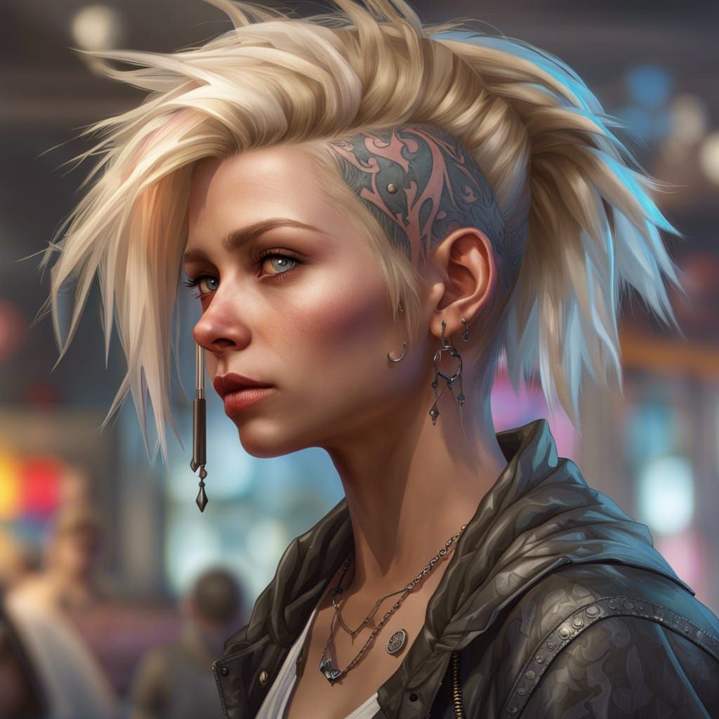 Punk Teen Portrait in Hyperdetailed Digital Art