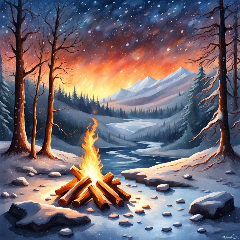 Sitting by the fireside