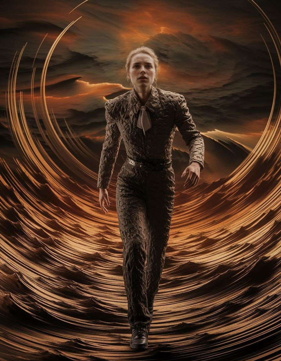 Ethereal Disorientation Portrait in Vibrant, Textured Style