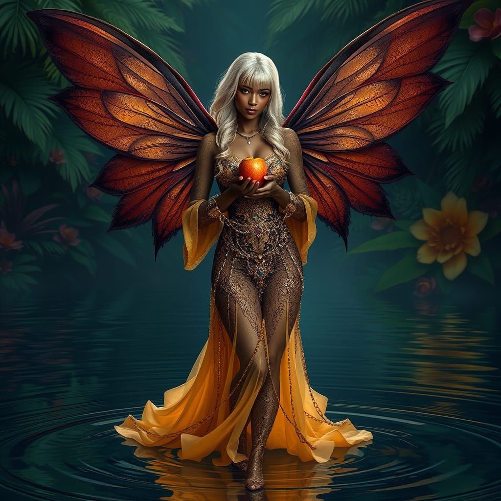 Majestic Fairy Woman in Jungle Paradise