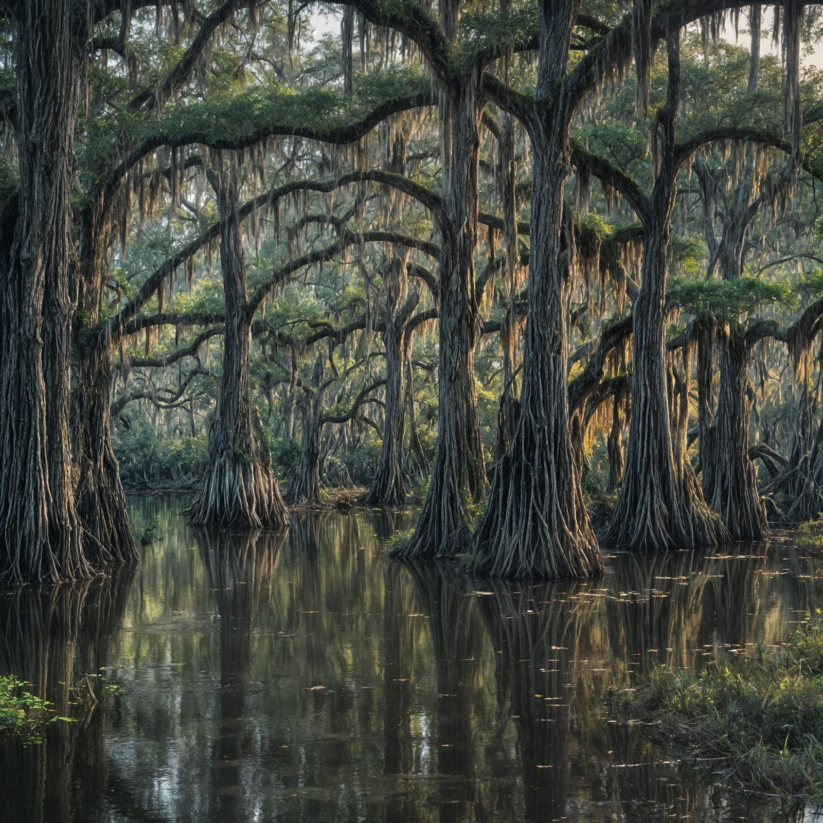 Cinematic Old Bayou Scene with Film Grain